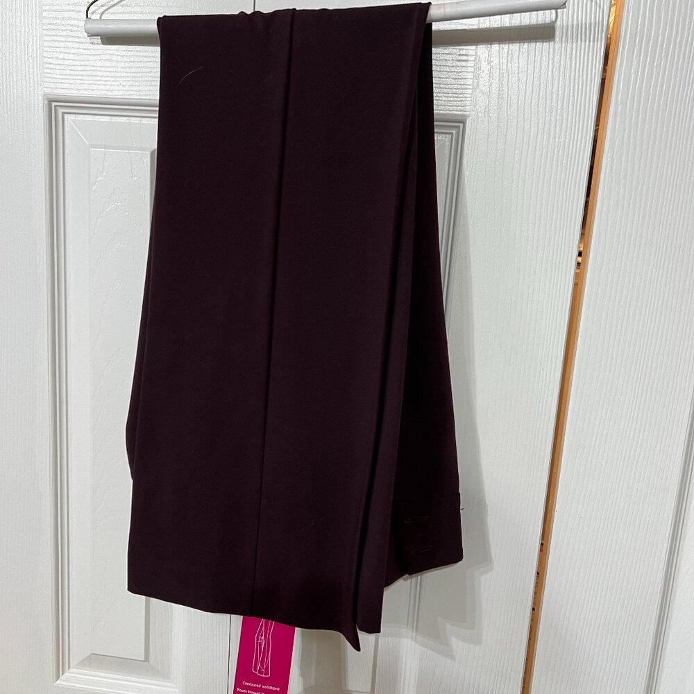 Alfani Women's Dress Pants Size 2 Burgundy Stretch Curvy Business Academia NWT